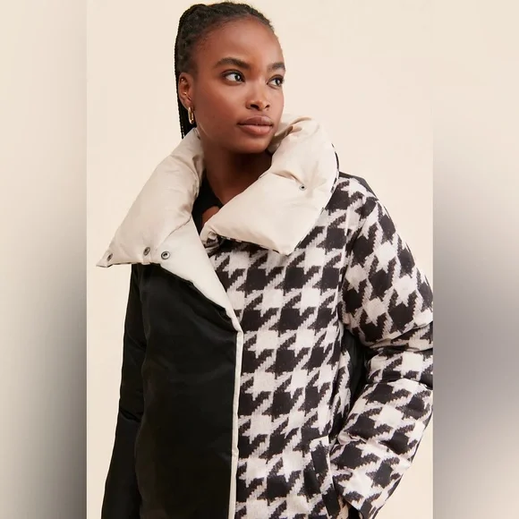 New Bernie Bernardo Mixed Print Puffer Coat From Anthropologie!!🔥🔥🔥 - Picture 3 of 16